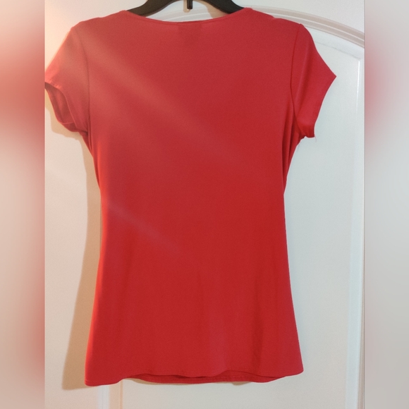 Dots Red Wrap Top with Copper Side Buckle Size M - Picture 2 of 4